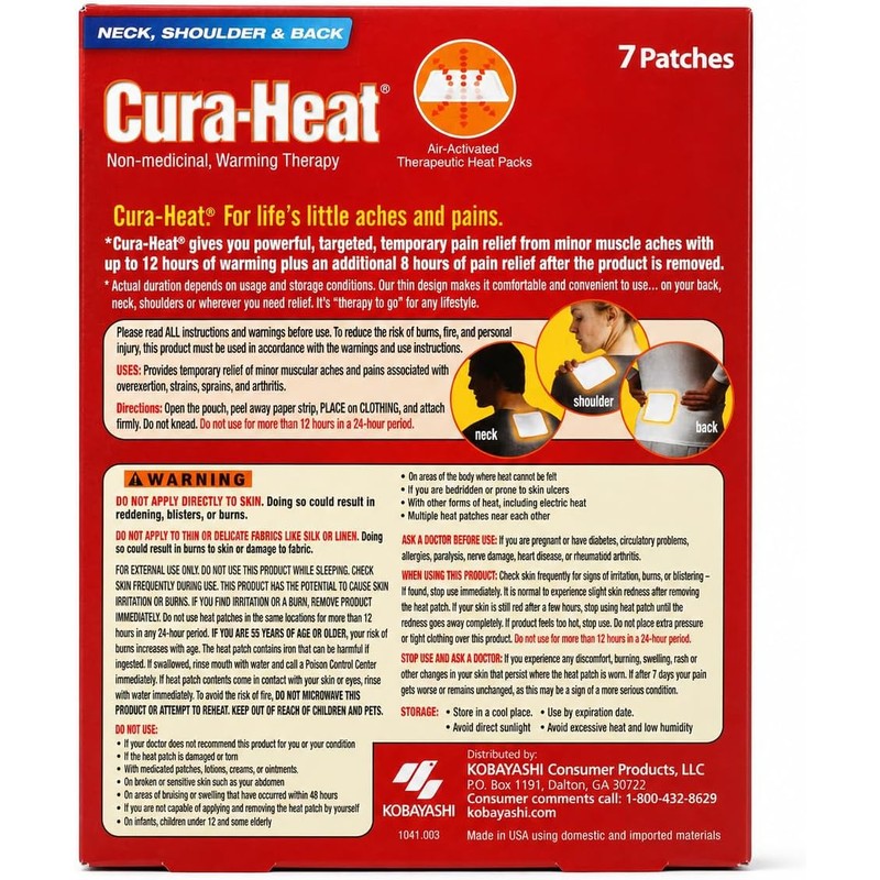 Cura-Heat Heat Therapy Patches, Air Activated, Neck Shoulder & Back,