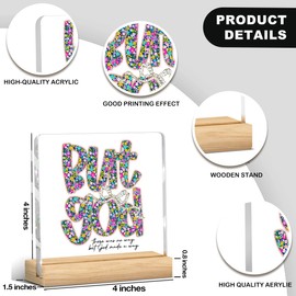 Vintage Christian Decor Bible Verses Sign Positive Scripture Flower Acrylic Sign Plaque Art Decor for Office Home Farmhouse Living Room Prayer Room