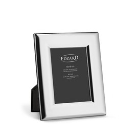 EDZARD Positano Picture Frame for Photo 13 x 18 cm Elegant Silver-Plated Tarnish-Resistant with Velvet Backing Includes 2 Hangers Photo Frame for Standing and Hanging