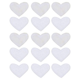 sourcing map Heart Shaped Iron on Patches White Embroidered Sew on Love Applique Patches for Clothing Jackets Backpack Shoes Repairing Decorations Pack of 15