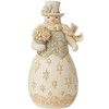 Enesco Jim Shore Heartwood Creek Holiday Lustre Snowman with Flowers
