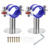 sourcing map 2Pcs Stainless Steel Pipe Supports Wall Mount Ceiling