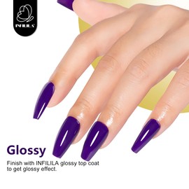 NXJ INFILILA Purple Gel Nail Polish, 15ml Dark Purple Nail Polish Deep Purple Color Gel Polish, Hema Free Soak Off UV Light Gel Polish Nail Manicure DIY Color Gel Gift for Women Girls
