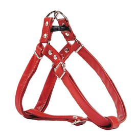 Dog Harness Leather Soft Harness Adjustable Chest Harnesses Norwegian Pet Leather Harness Soft for Small Medium Large Dogs (S, Red)