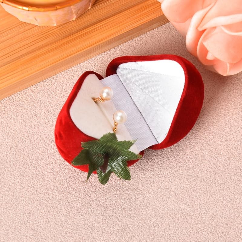 Strawberry Ring Box Red Velvet Ring Gift Box for Husband