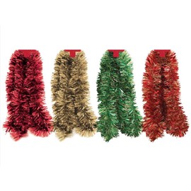 Sync'T Chunky/Fine Cut Christmas Tinsel Decoration Garland Tinsel for Xmas Tree, Wedding, Birthday, New Year Party (RED)