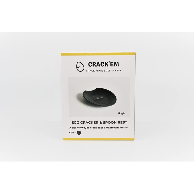 Crack'em Egg Cracker & Spoon Rest (Jet Black) - Perfectly
