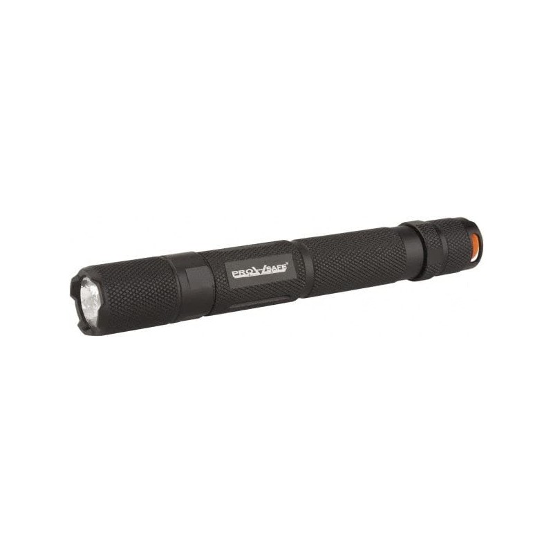 PRO-SAFE Tactical LED Flashlight: Black Aluminum Body, 65 Lumens, Uses