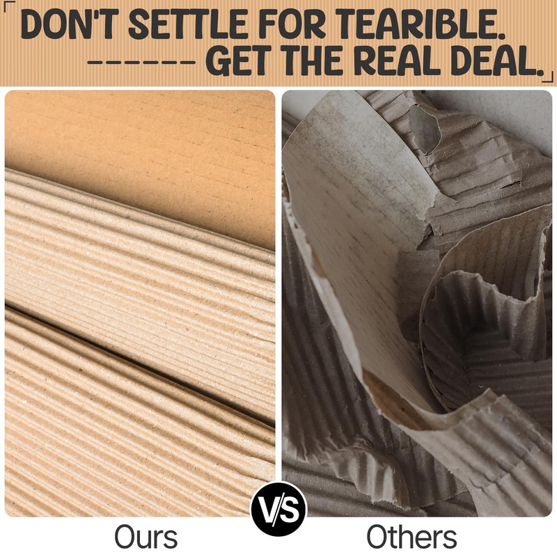Tottist 17"x236" Single B Flute Corrugated Cardboard Roll, Brown
