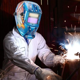 Yirepny 1 Set Welding Helmet, True Color Auto Darkening Welding Helmet, Solar Powered Welding Helmet Auto Darkening, Arc-Weld Grinding Welding Mask, Weld Hood Helmet, Large Viewing Screen(US Delivery)