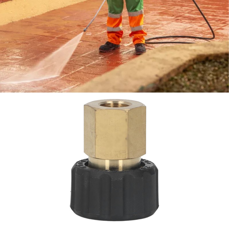 Pressure Washer Adapter Brass Rubber Anti Corrosion G1/4in to M22