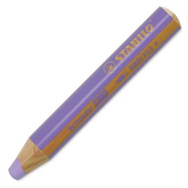 STABILO Woody 3-in-1 Colouring Pencil, Watercolour and Wax Crayon, Single Pencil, Pastel Purple