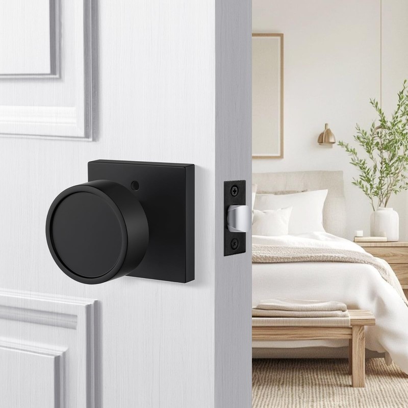 Goldenwarm Black Door Knobs, Matte Black Interior Door Knobs, Heavy