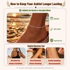Moodear Ankle Bracelets for Women 14K Silver Plated Anklet Twist