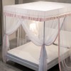 Curtain-style Square Large Bed Mosquito Net 150*200cm Pink Check