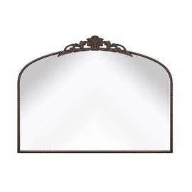 Micasso Bronze Large Vintage Mirror, 40"x 30" French Baroque Antique Arched Wall Mounted Mirror Decorative Ornate Entryway Mirror for Wall Decor, Living Room, Hallway