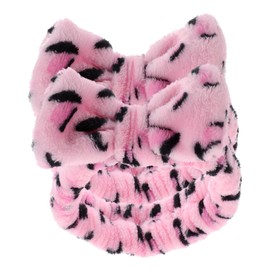 minkissy 2pcs Leopard Print Coral Fleece Bow Headbands for Women Stylish Spa Hair Accessories Secure and Durable for Makeup Skincare and Relaxation