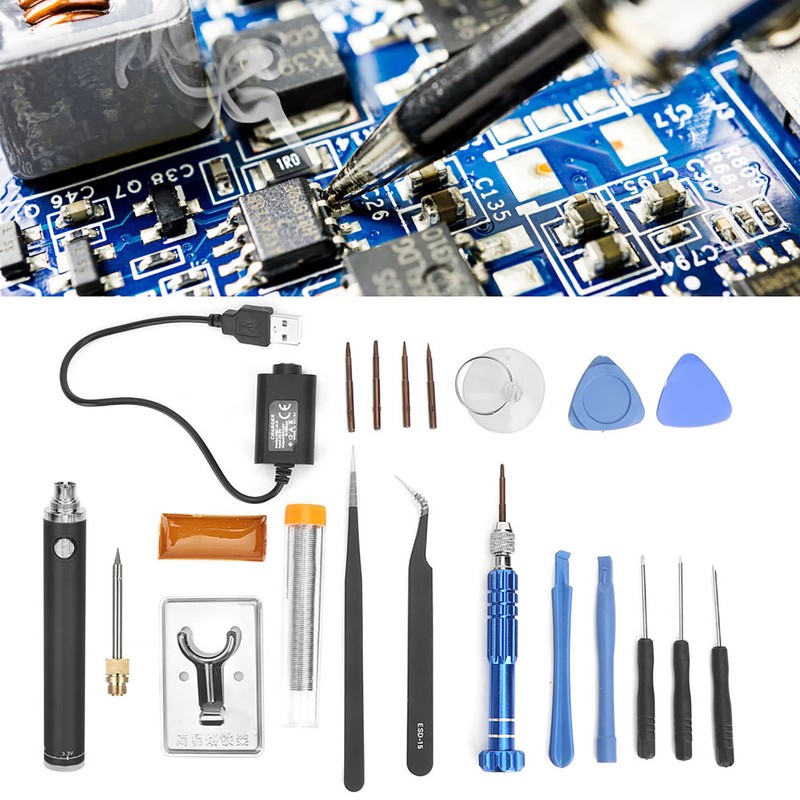 USB Charging Soldering Iron Set Portable Cordless Electric Solder Iron