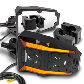 TRUE MODS UTV Side Rear View Mirrors Kit with [Sequential Amber Turn Signals Running Light] [Pro-Fit Profile Bar Roll Cage] for Polaris General Ranger Can-Am Commander Defender Maverick Trail Sport