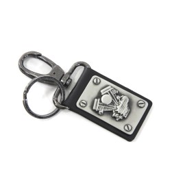 V-Twin Panhead Motor Keychain Leather for Harley Keys