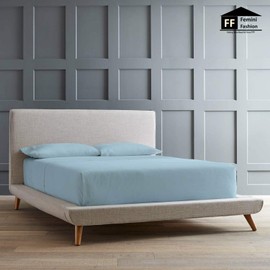 6 Piece Sheet Set 100% Giza Egyptian Cotton Sheets, Giza-Bed Sheet-Pillow, 1000-TC Long-Staple-Cotton, Sateen Weave Soft Silky Feel, Fits Mattress Upto 18" Deep Pocket- (King-Light Blue)