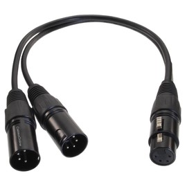 CablesOnline, 1ft XLR 4-Pin 1-Female to XLR 4-Pin 2-Male Y-Splitter Cable, X4-Y001