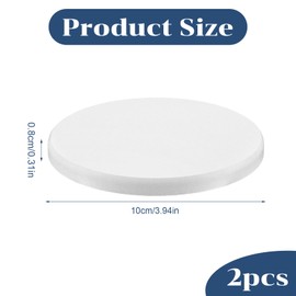 JIYIN Water Absorbent Diatomite Coasters, 2 PCS White Water Absorbing Stone Tray for Sink Fast Drying Stone Sink Tray Diatomaceous Earth Soap Holder Dish Bathroom Trays for Soap Drink Bottle (Round)