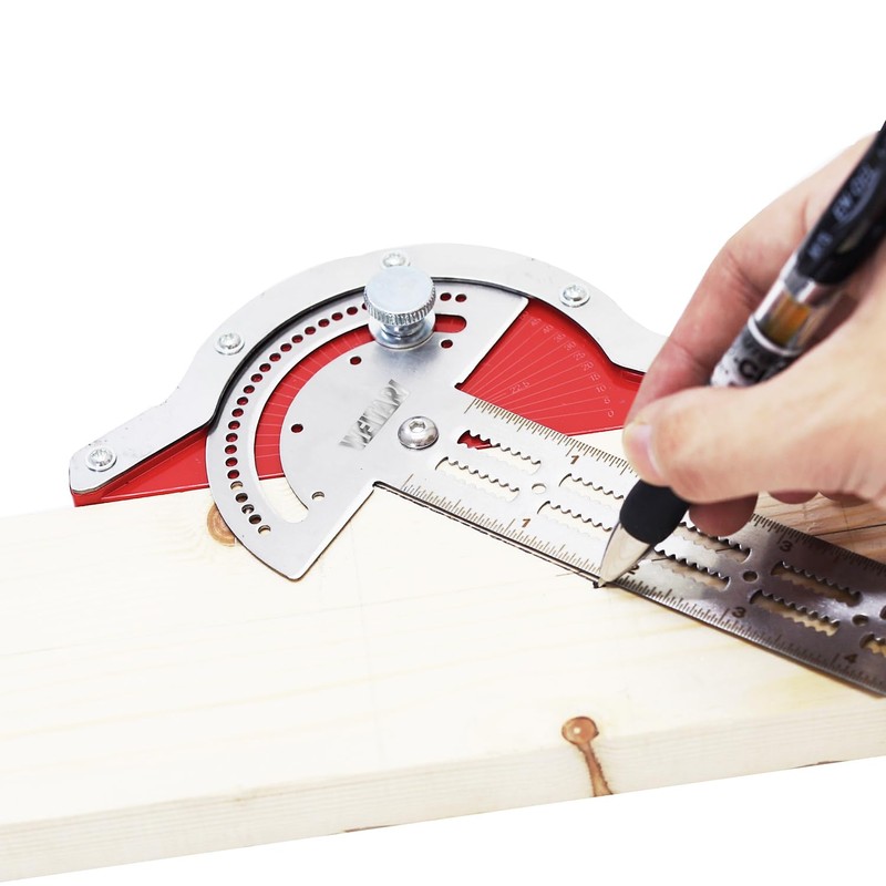 WEITARI Woodworkers Edge Ruler, Thickness 1.5mm Protractor Angle Finder Woodworking