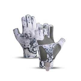 SUJAYU Fishing Gloves Men & Women, Sailing Gloves Kayak Gloves Paddling Gloves Rowing Gloves, UV Gloves Sun Gloves Sun Protection Gloves Fly Fishing Accessories (White, X-Large)