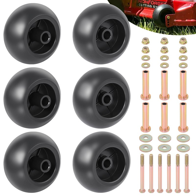 CheeMuii 6 Pack Lawn Mower Deck Wheel Kit Heavy-duty Mower