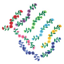 DOITOOL 8pcs Flower Embroidered Patches Peony Cloth Appliques for Clothes Bags Accessories Easy to Use Repair and Decoration Patches Red Pink Green Blue Dark Blue Yellow Purple