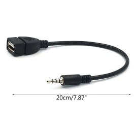6 Adaptador Toma De 3.5mm Audio Macho Aux A Usb 2.0 Tipo A Negro