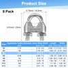 M METERXITY 8-Pack Cable Clamps, M4 Stainless Steel 4mm Wire