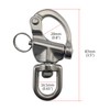 Pair 3-1/2inches Swivel Eye Snap Shackle Quick Release Bail Rigging