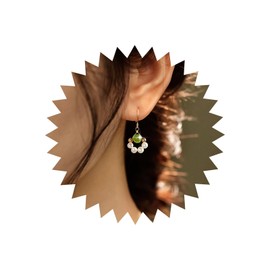 TseenYi Vintage Pearl Dangle Earrings Emerald Bead Drop Earrings Gold Pearl Circle Round Drop Earrings Pearl Beaded Dangle Drop Earrings Bridal Pearl Wedding Earrings Jewelry for Women and Girls