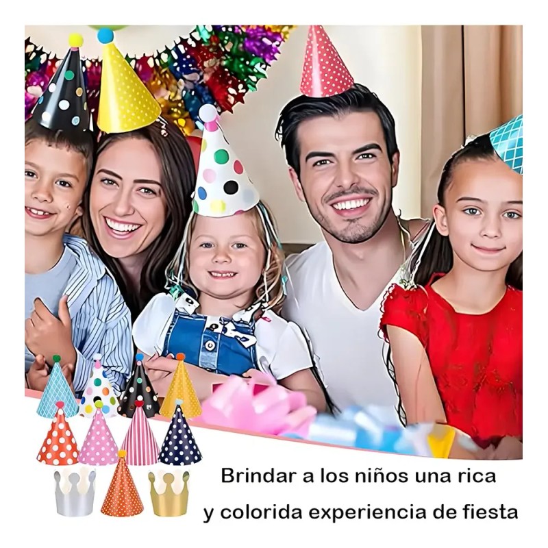 Pack de Gorros de Fiesta de Papel CHICON para Cumpleaños,