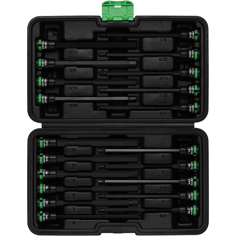 3/8" Drive Long Impact Hex Bit Socket Set, Allen Bit