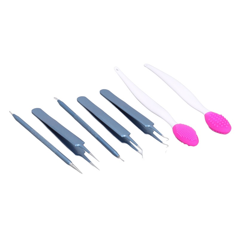 Blackhead Remover Tweezers Kit with Hot Compress Towel Clean Brush