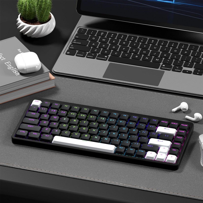 GMKWTL XVX Low Profile Black Keycaps, Shine Through Keycap Sets,