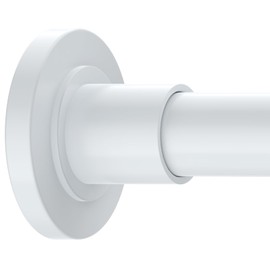 GXOACKJ White Shower Curtain Rods - 31-68 Inch Spring Tension Shower Rods for Bathroom, Adjustable, No Drilling, No Rust, Stainless Steel