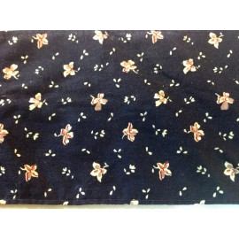 Peter Pan Fabrics Vintage Navy Blue Floral  Cotton Blend Trim     4 inches Wide    2 yards