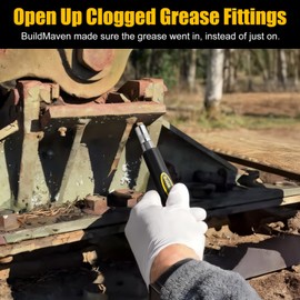 Grease Fitting Cleaning Tool -Grease Zerk Cleaner, Zerk Fitting Cleaning Tool, Remove Old Dried Grease from Fittings, Pins, Shafts, Bushings, and Joints (Black)