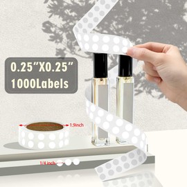 WANSTE 0.25 Inch Round Permanent Adhesive Color-Code Dot Stickers,White Small Dots Label,Pack of 1000 in Dispenser Box