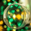Yolli x5 Baubles Christmas Decorations 120mm Fillable Empty Clear Plastic