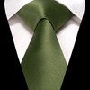 RBOCOTT Olive Green Tie and Pocket Square Necktie Set for
