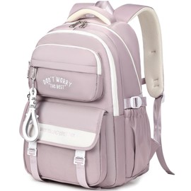 KESUDE School Backpack Teenager Girls Boys Backpack School Multi Bag School Bag Women's Waterproof School Bag Large School Backpack for Girls Boys with 15.6 Inch Laptop Compartment, purple