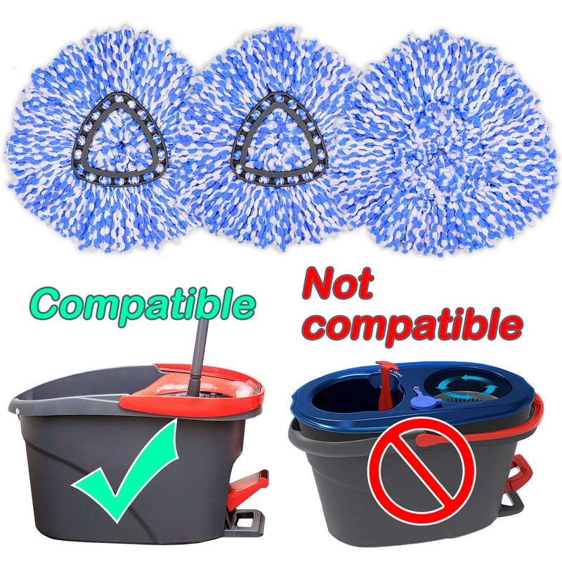 6 Pack Mop Head Replacement Compatible for vileda Triangle Swivel