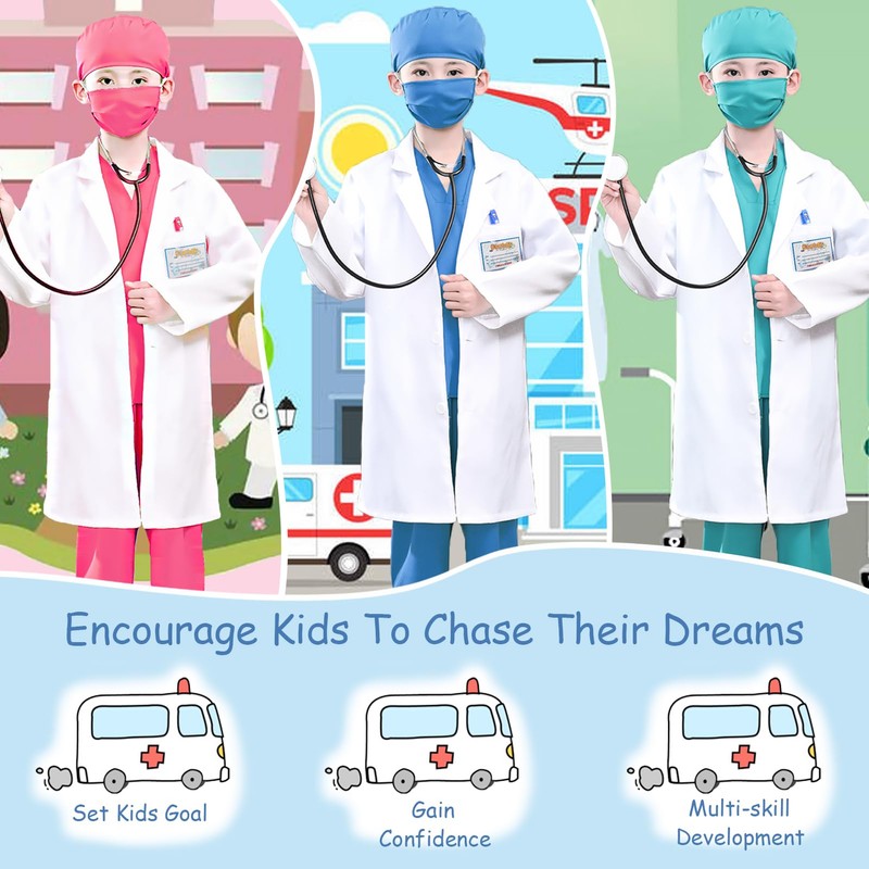 Kids Nurse Costume Doctor Costume Dentist Costume For Kids Play