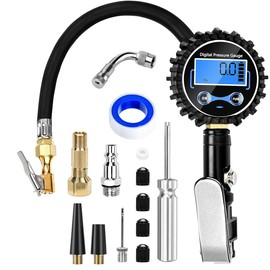 ADILIKADII Manómetro Digital de Presión para llantas, 3-200PSI Medidor de Presión de Neumáticos con Pantalla LCD, Manguera y Acoplador, Calibrador de Llantas Profesional para Coche Motocicletas Camión