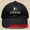 saeal-tees Orvis Fly Fishing Logo Black Dad Hat with Leather